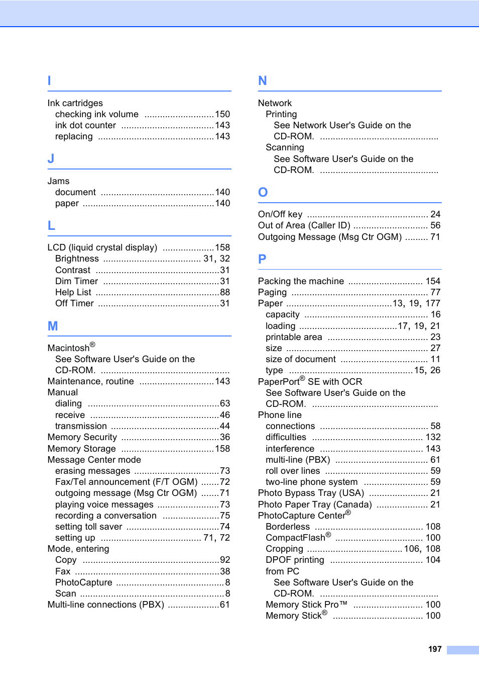 Brother MFC-665CW User Manual | Page 213 / 217