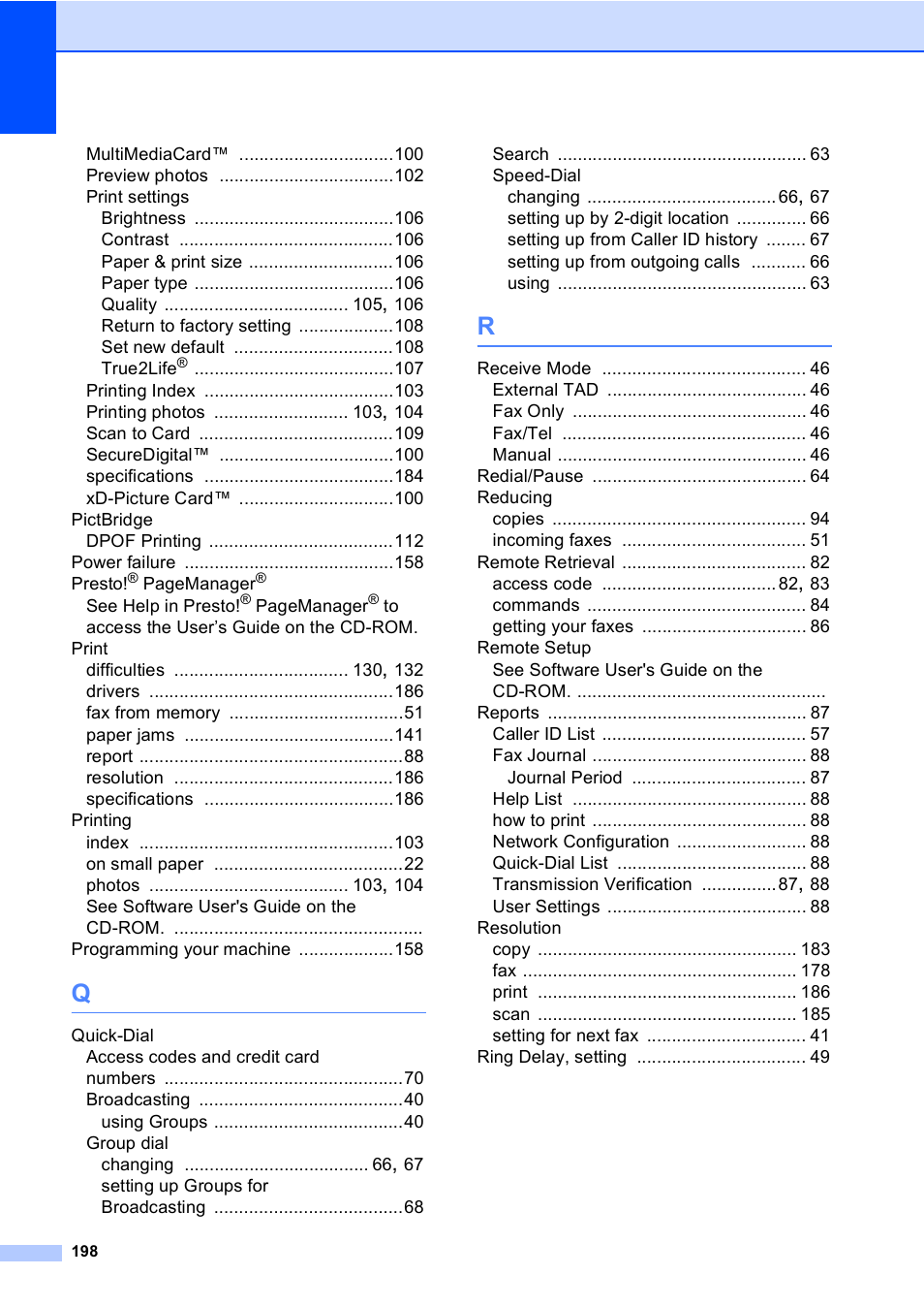 Brother MFC-665CW User Manual | Page 214 / 217