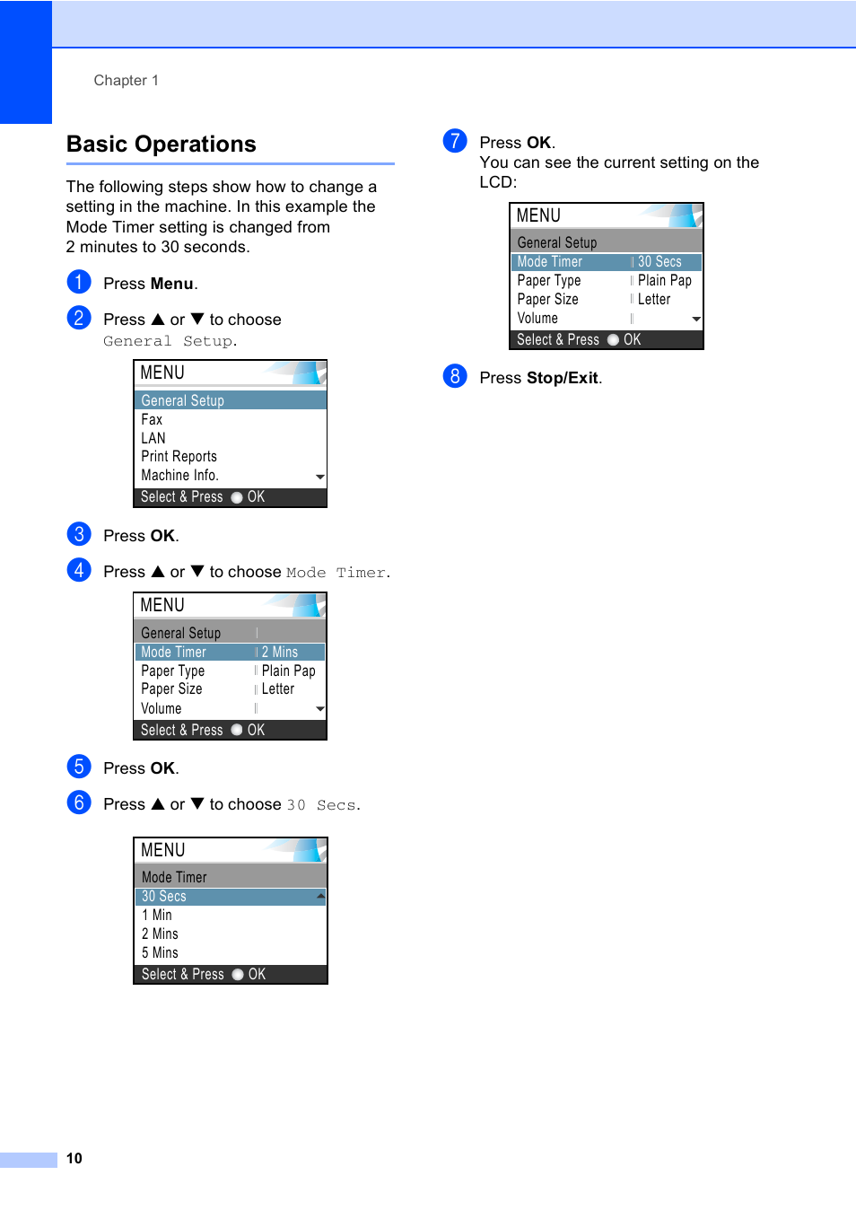 Basic operations | Brother MFC-665CW User Manual | Page 26 / 217