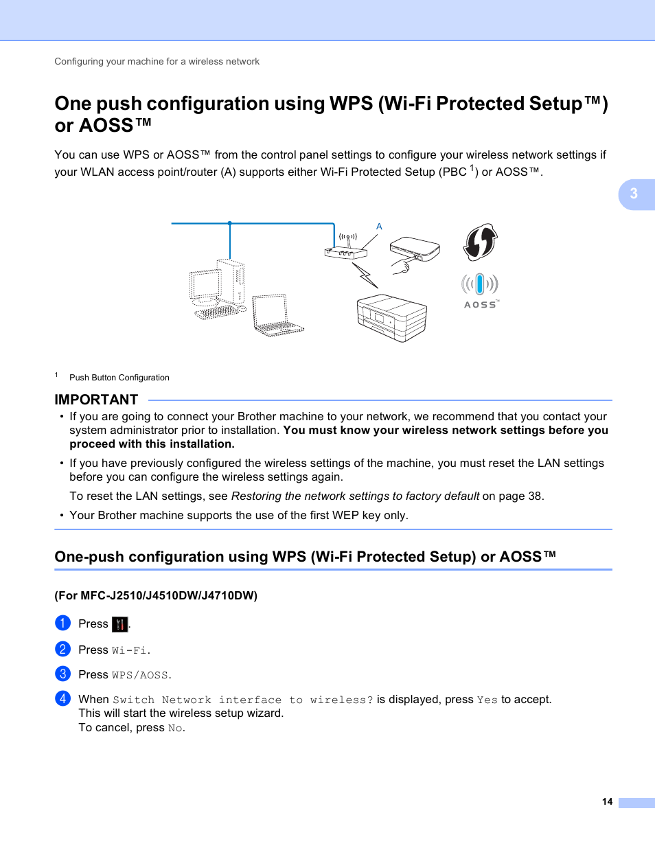 Important | Brother MFC-J4710DW User Manual | Page 20 / 110