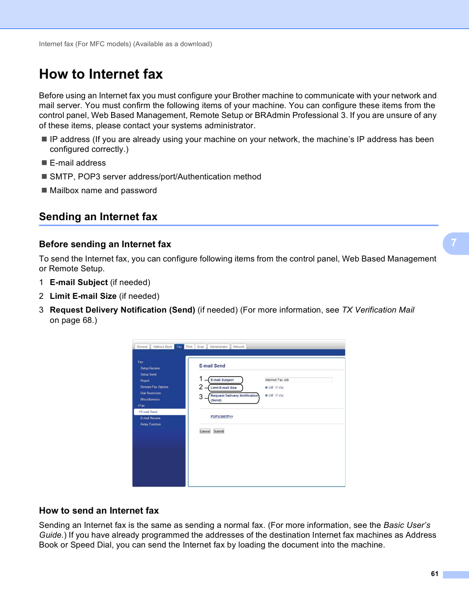 How to internet fax, Sending an internet fax, Before sending an internet fax | How to send an internet fax | Brother MFC-J4710DW User Manual | Page 67 / 110