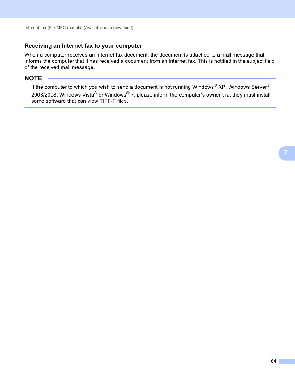 Receiving an internet fax to your computer | Brother MFC-J4710DW User Manual | Page 70 / 110
