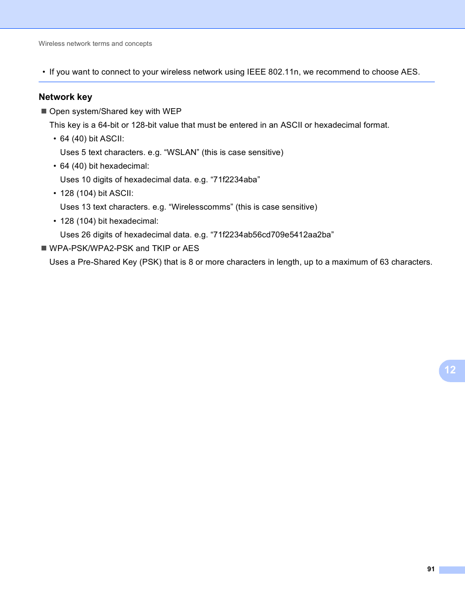 Network key | Brother MFC-J4710DW User Manual | Page 97 / 110