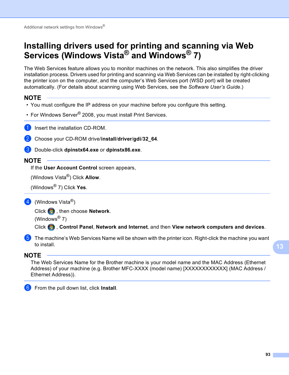 Windows vista, And windows | Brother MFC-J4710DW User Manual | Page 99 / 110