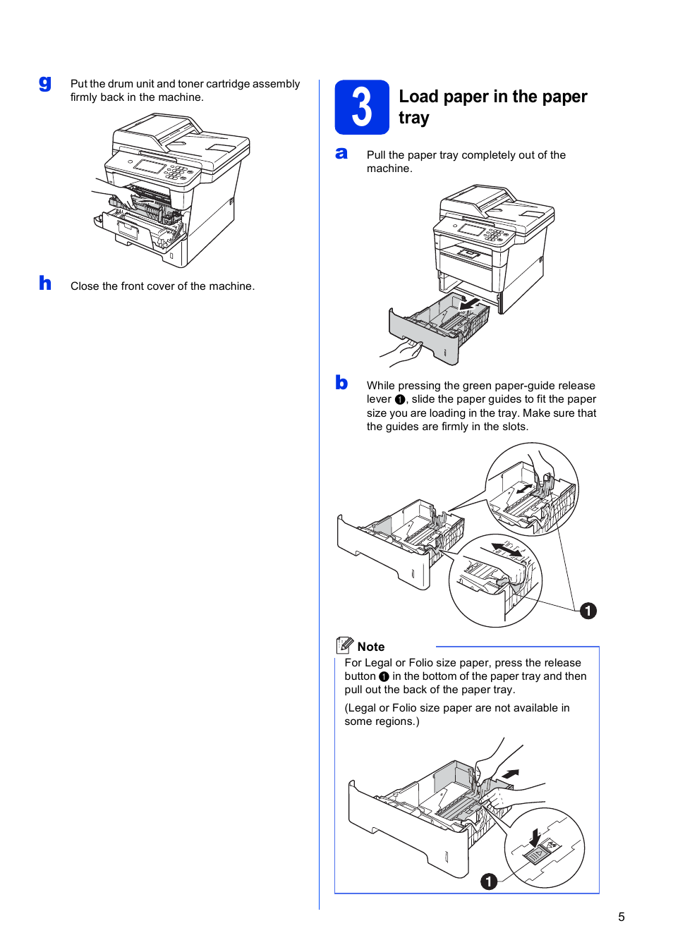 3 load paper in the paper tray | Brother MFC-8950DWT User Manual | Page 5 / 44