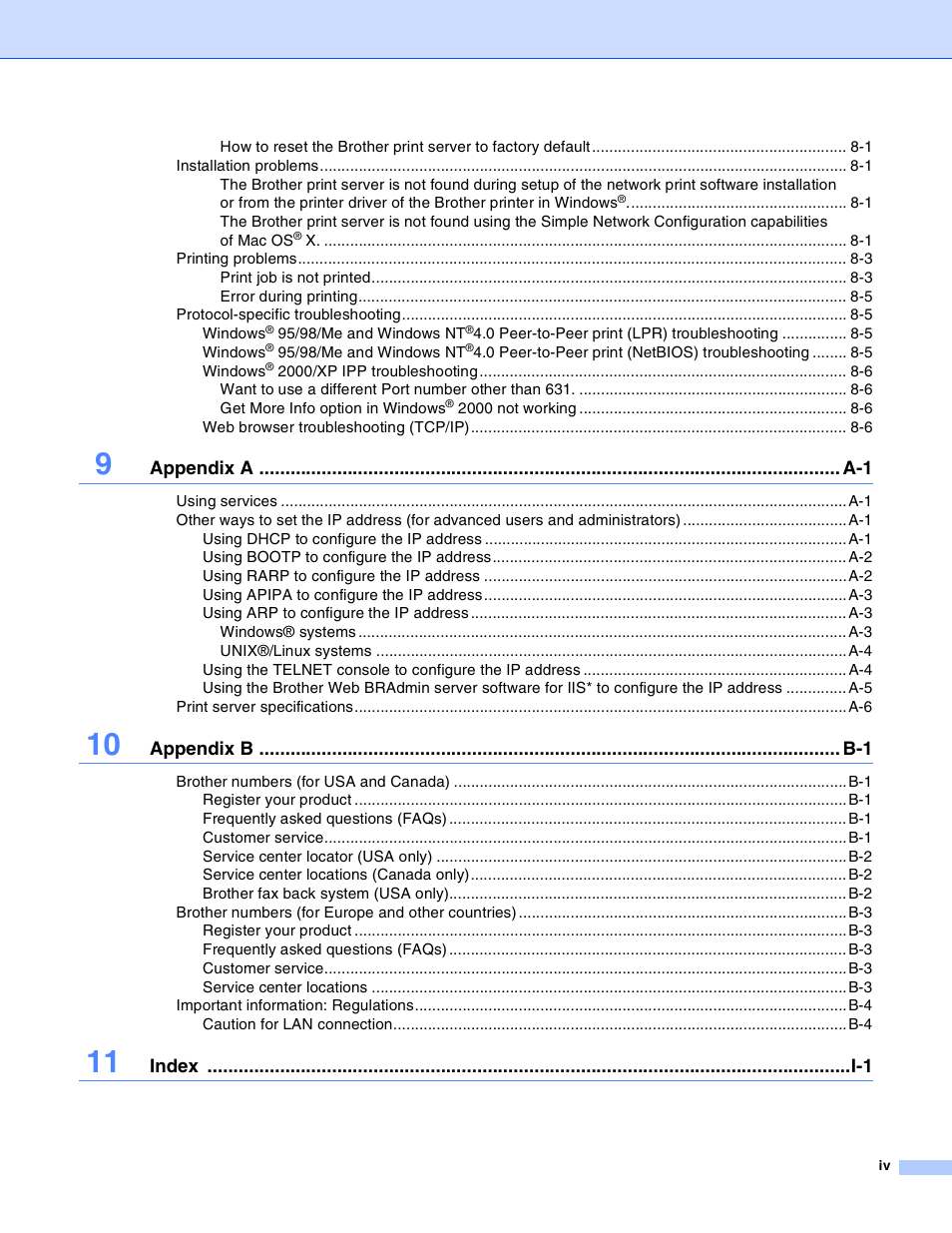 Brother HL-2070N User Manual | Page 5 / 55