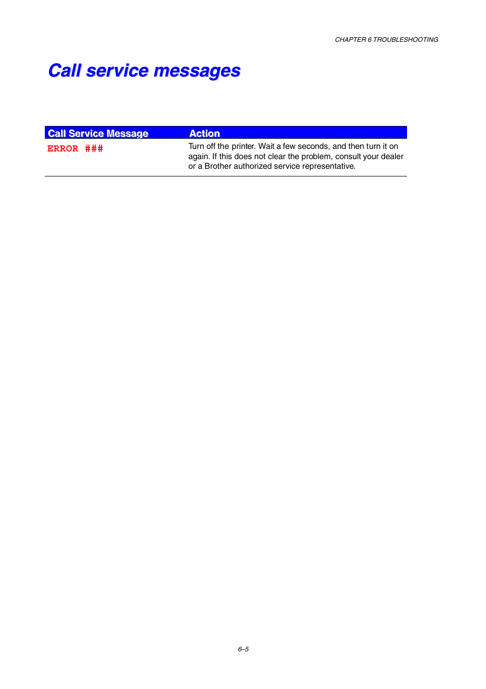 Call service messages | Brother HL-2460 User Manual | Page 170 / 245