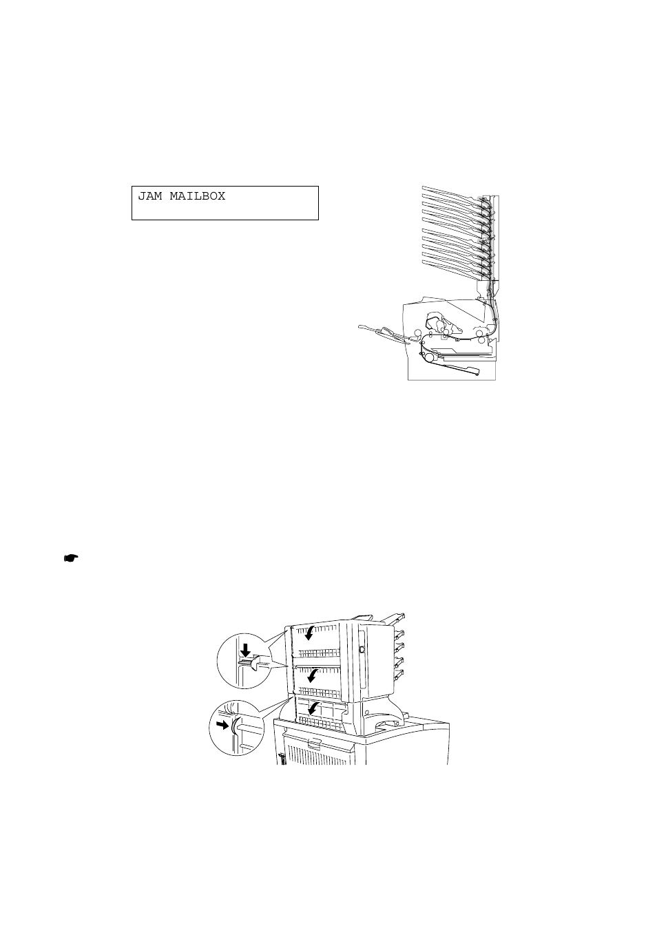 Jam mailbox (inside the mailbox unit), Paper jam in the mailbox unit | Brother HL-2460 User Manual | Page 189 / 245