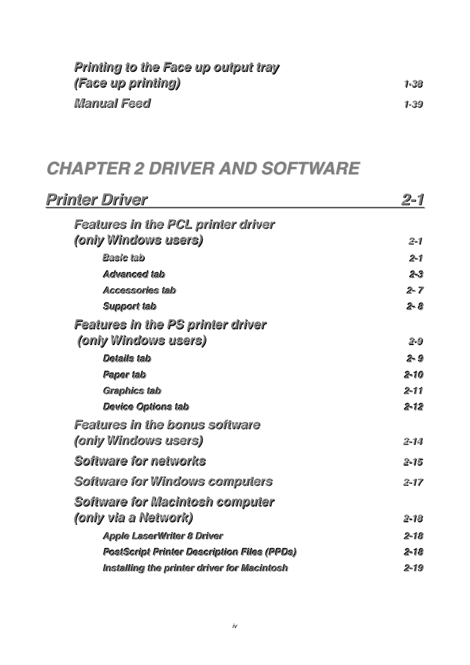 Brother HL-2460 User Manual | Page 5 / 245