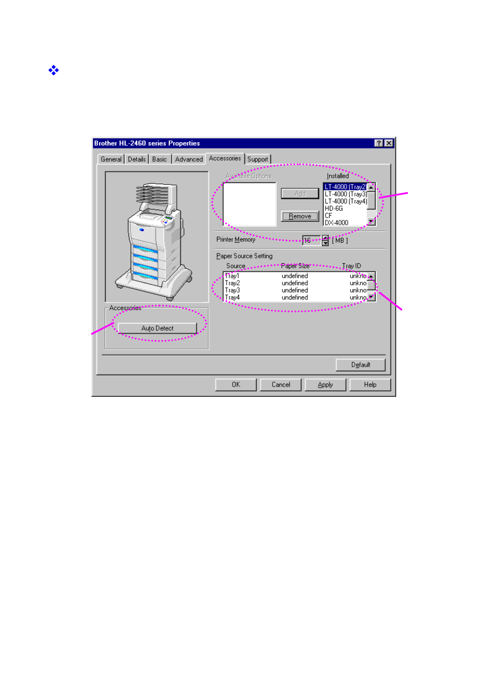 Accessories tab, Caccessories tab | Brother HL-2460 User Manual | Page 67 / 245