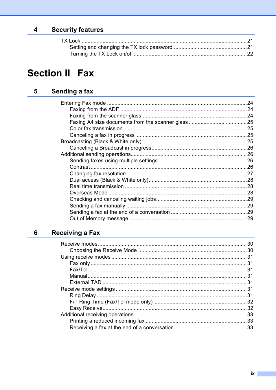 Brother MFC-240C User Manual | Page 11 / 149