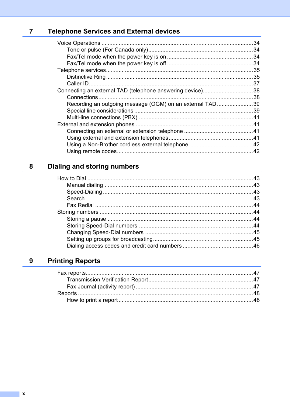 Brother MFC-240C User Manual | Page 12 / 149
