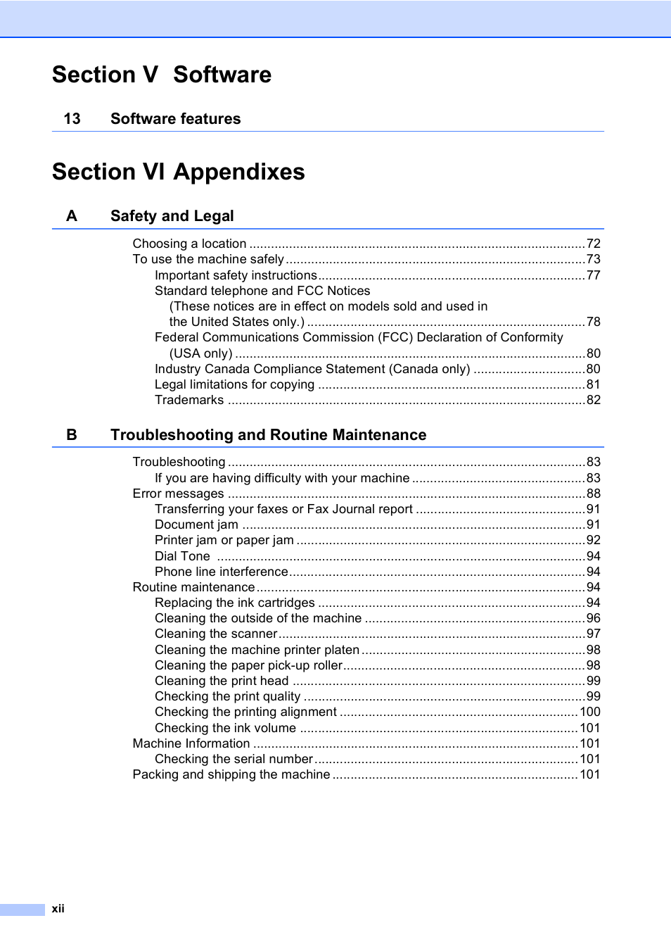 Brother MFC-240C User Manual | Page 14 / 149
