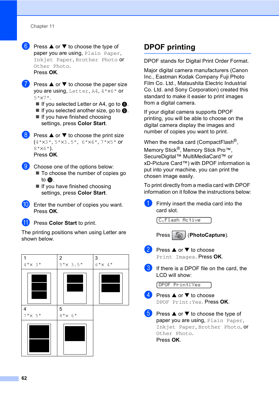 Dpof printing | Brother MFC-240C User Manual | Page 77 / 149