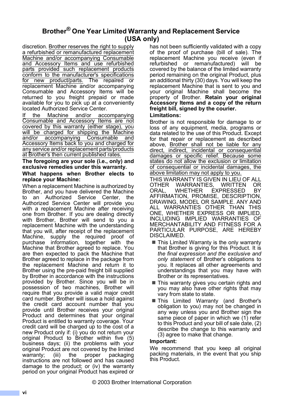 Brother | Brother MFC-240C User Manual | Page 8 / 149