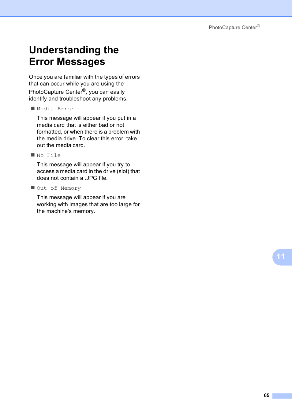 Understanding the error messages | Brother MFC-240C User Manual | Page 80 / 149
