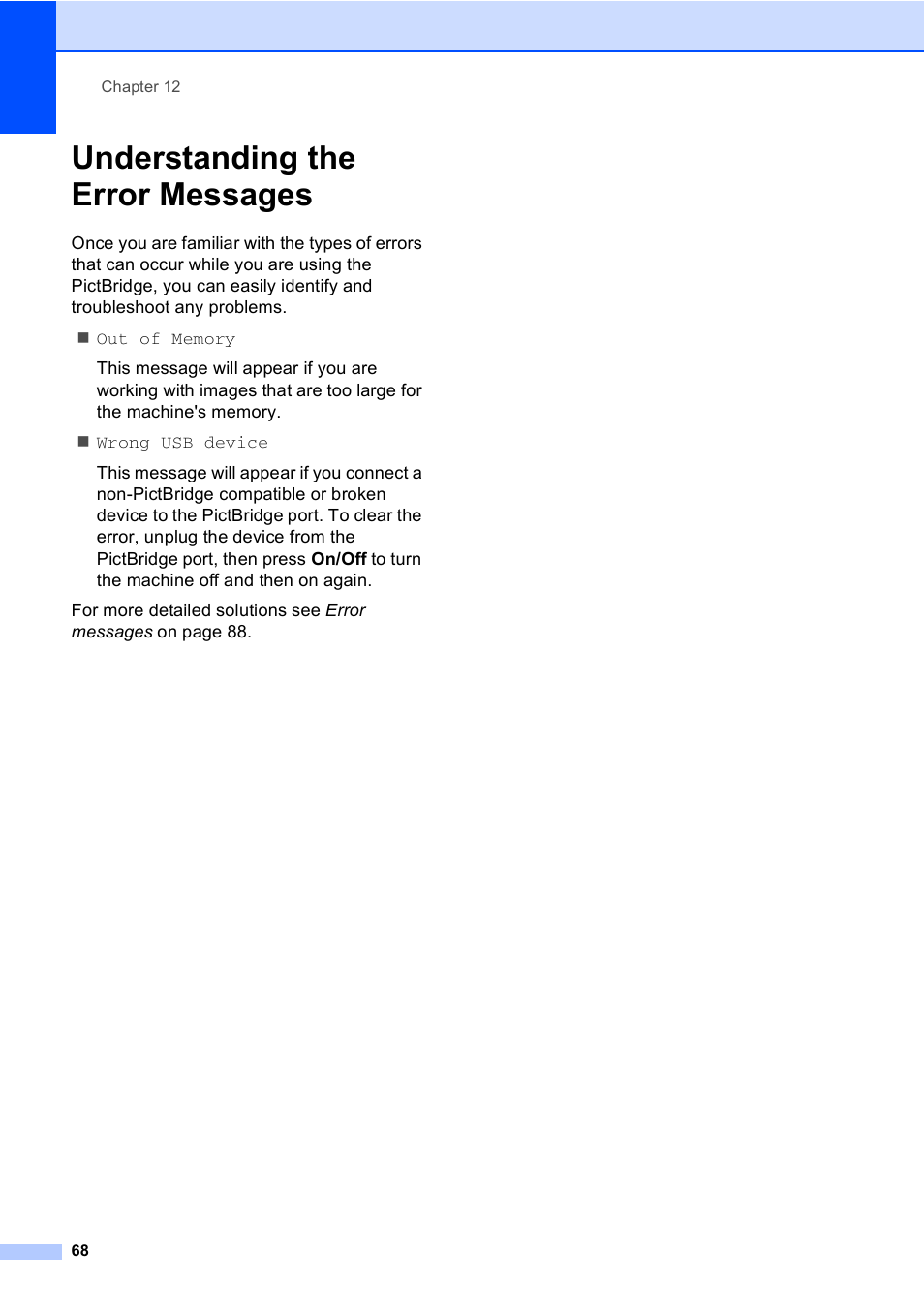 Understanding the error messages | Brother MFC-240C User Manual | Page 83 / 149
