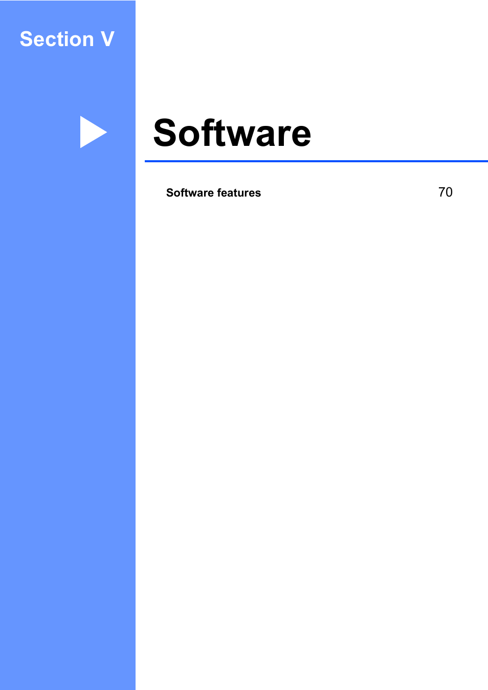 Section v : software, Section v software, Software | Brother MFC-240C User Manual | Page 84 / 149