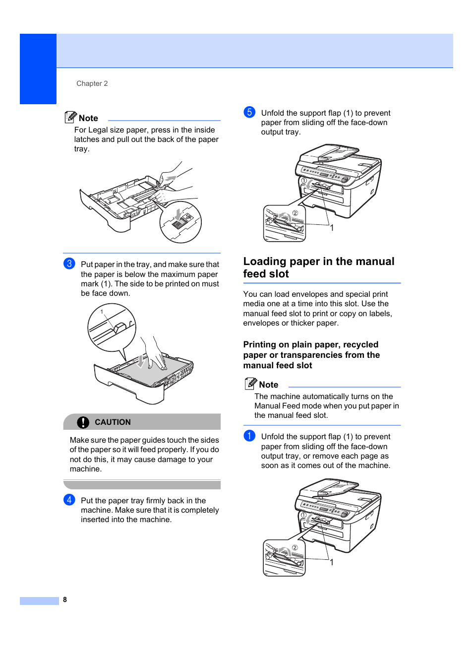 Loading paper in the manual feed slot | Brother DCP-7040 User Manual | Page 20 / 108