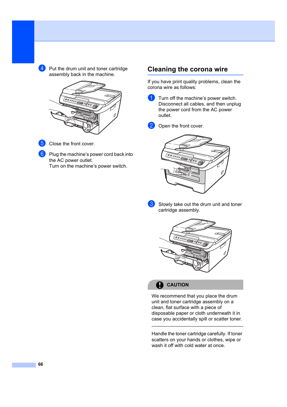 Cleaning the corona wire | Brother DCP-7040 User Manual | Page 78 / 108