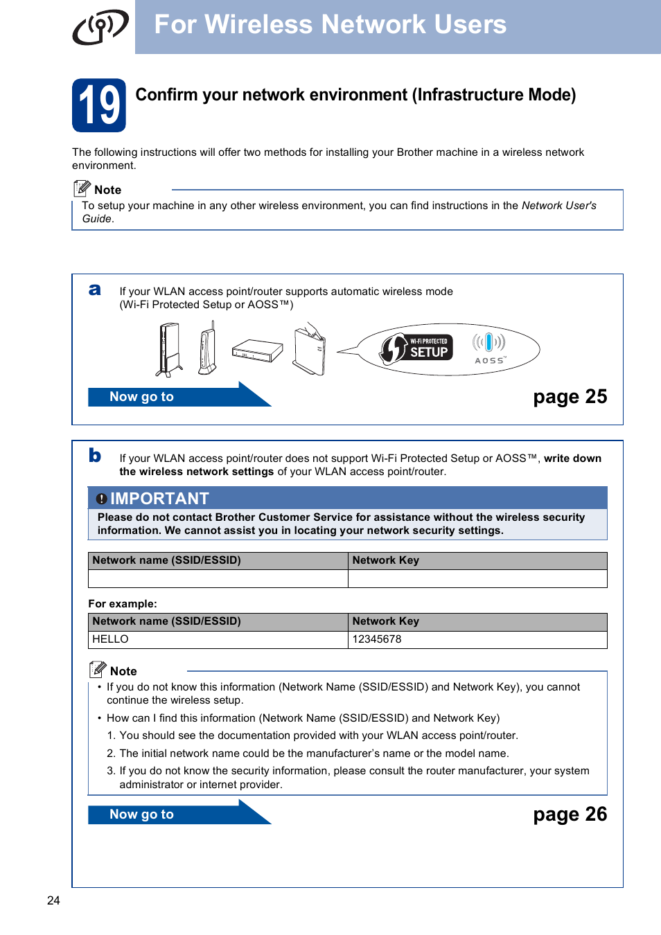 For wireless network users, Page 25 b, Page 26 | Brother MFC 9560CDW User Manual | Page 24 / 38