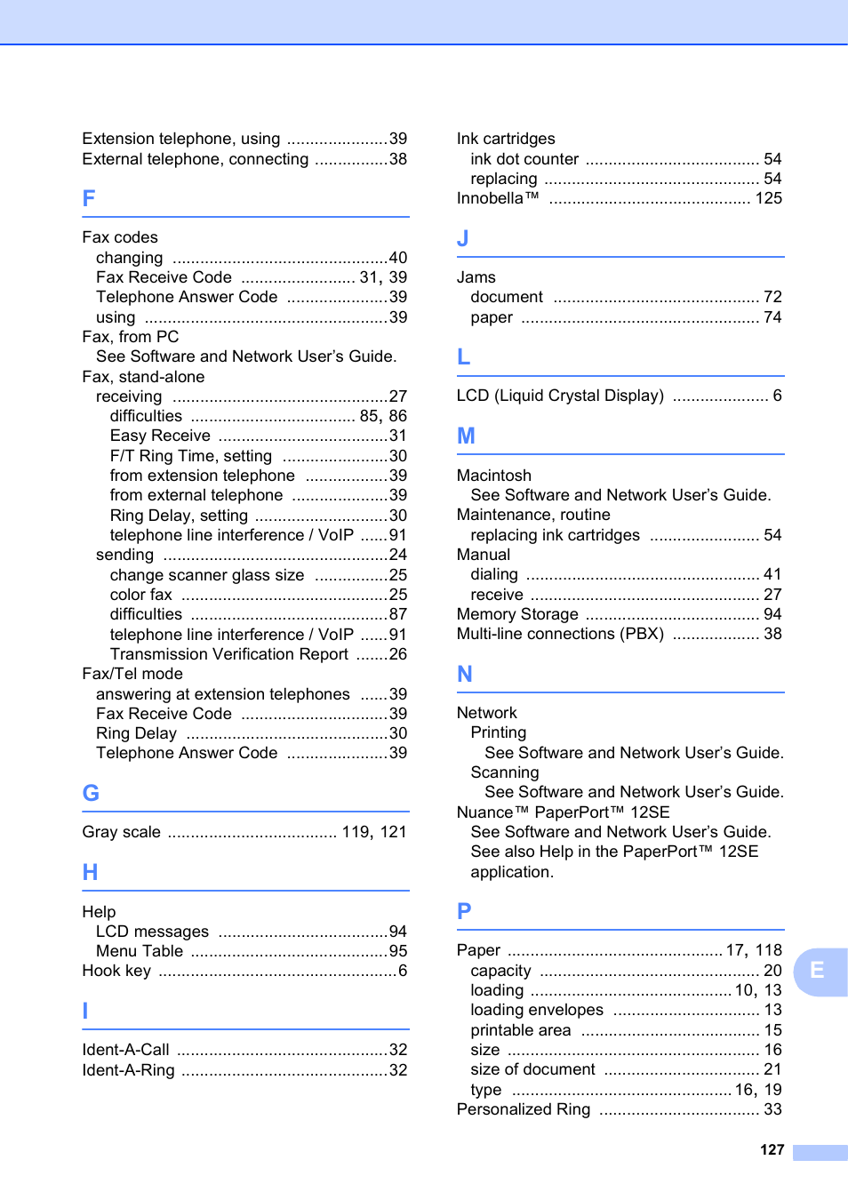 Brother MFC-J450DW User Manual | Page 141 / 143