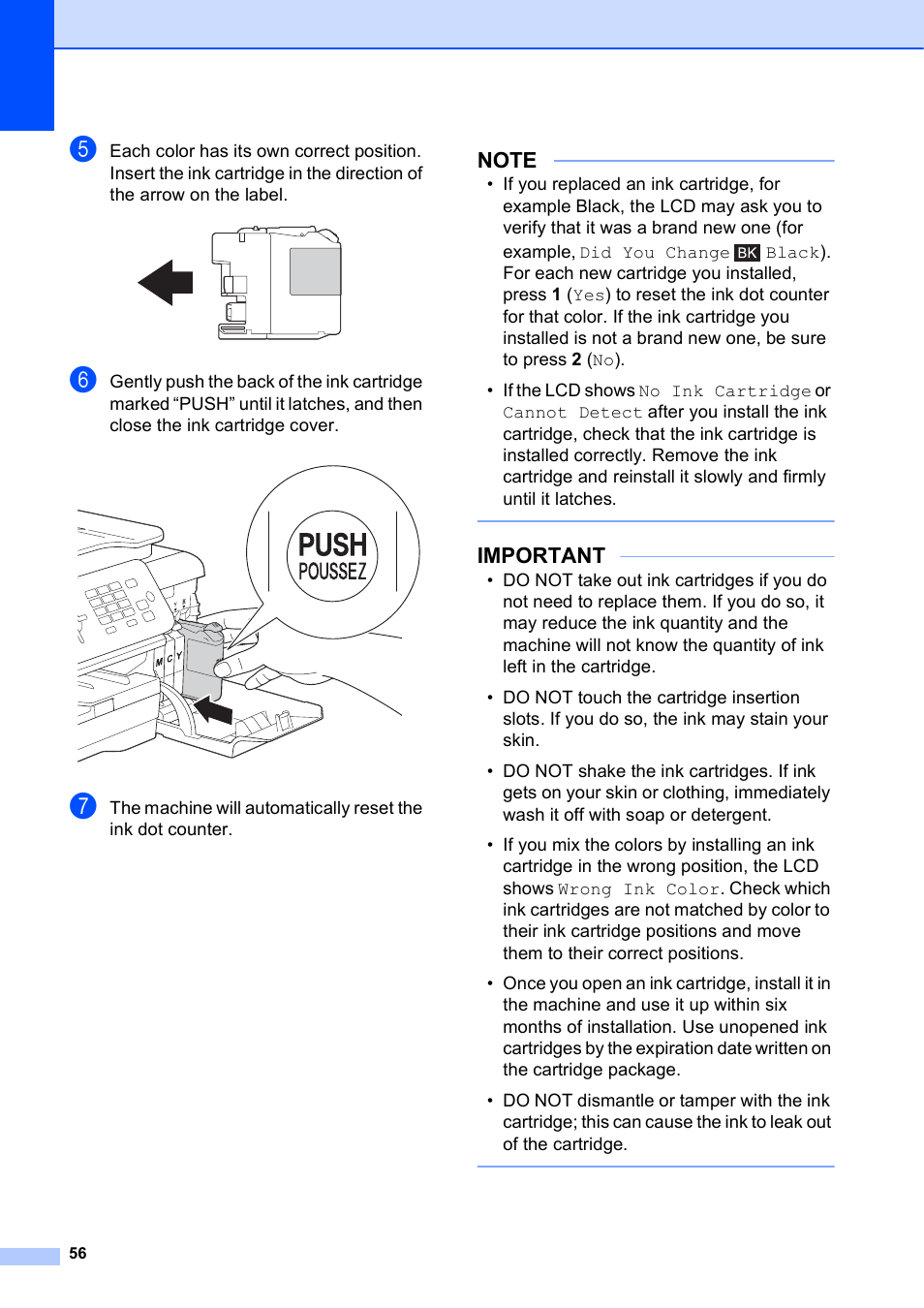 Important | Brother MFC-J450DW User Manual | Page 70 / 143