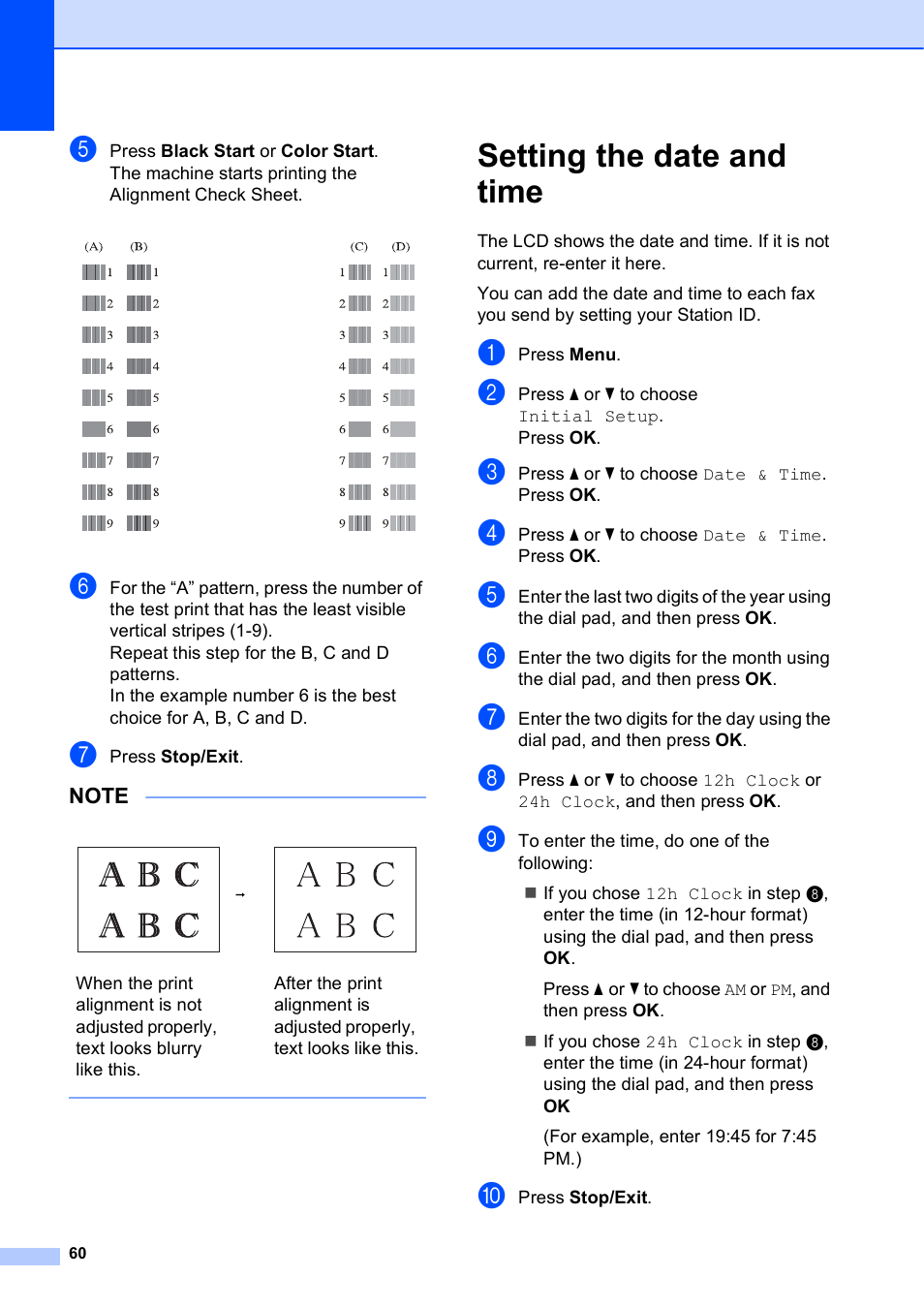 Setting the date and time | Brother MFC-J450DW User Manual | Page 74 / 143