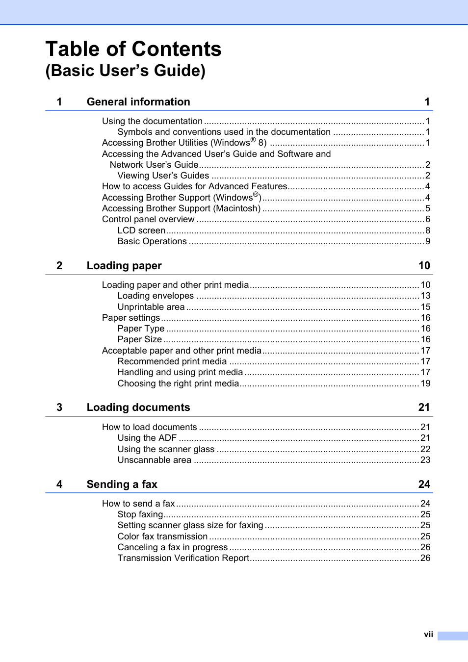 Brother MFC-J450DW User Manual | Page 9 / 143