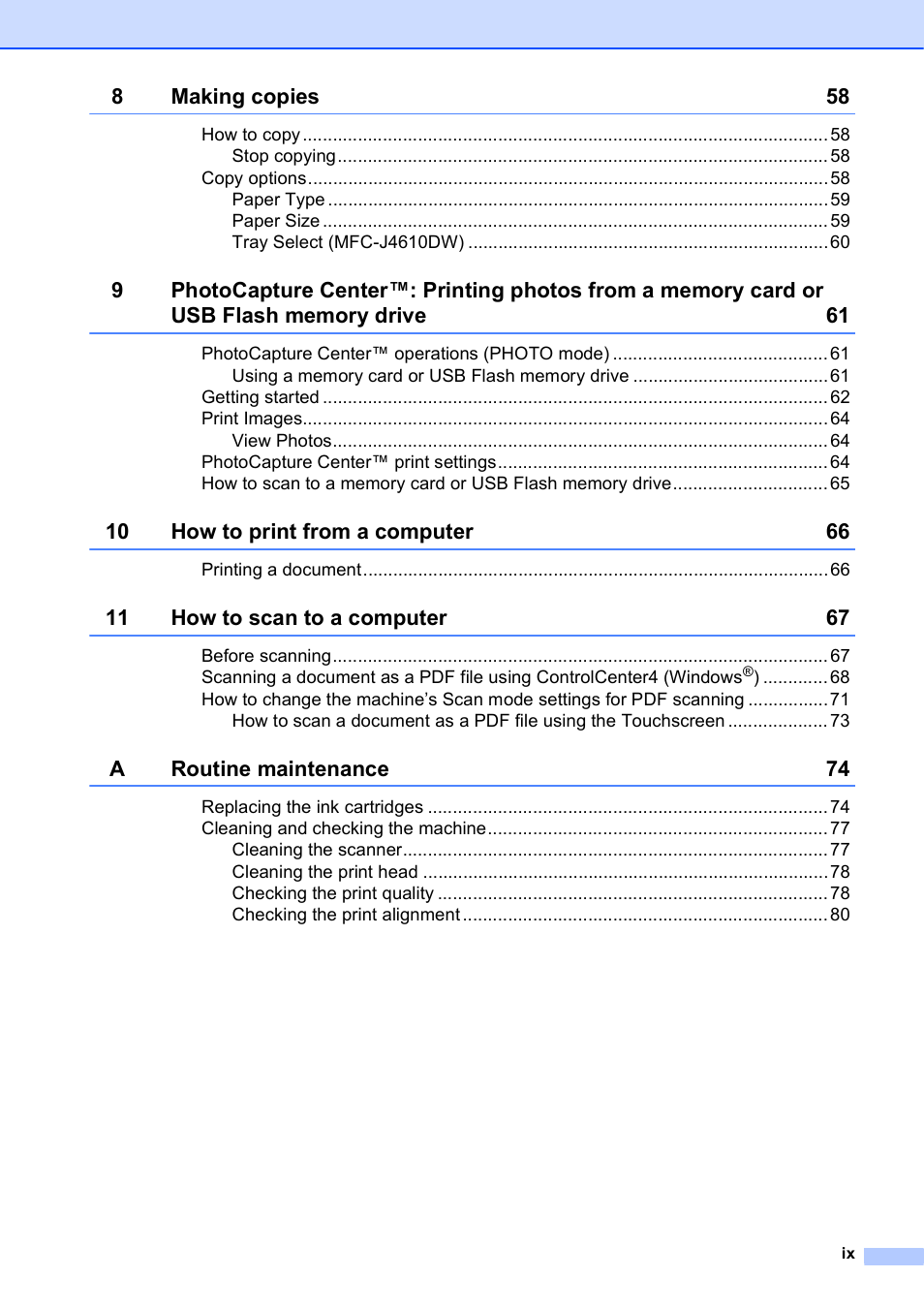 Brother MFC-J4610DW User Manual | Page 11 / 186