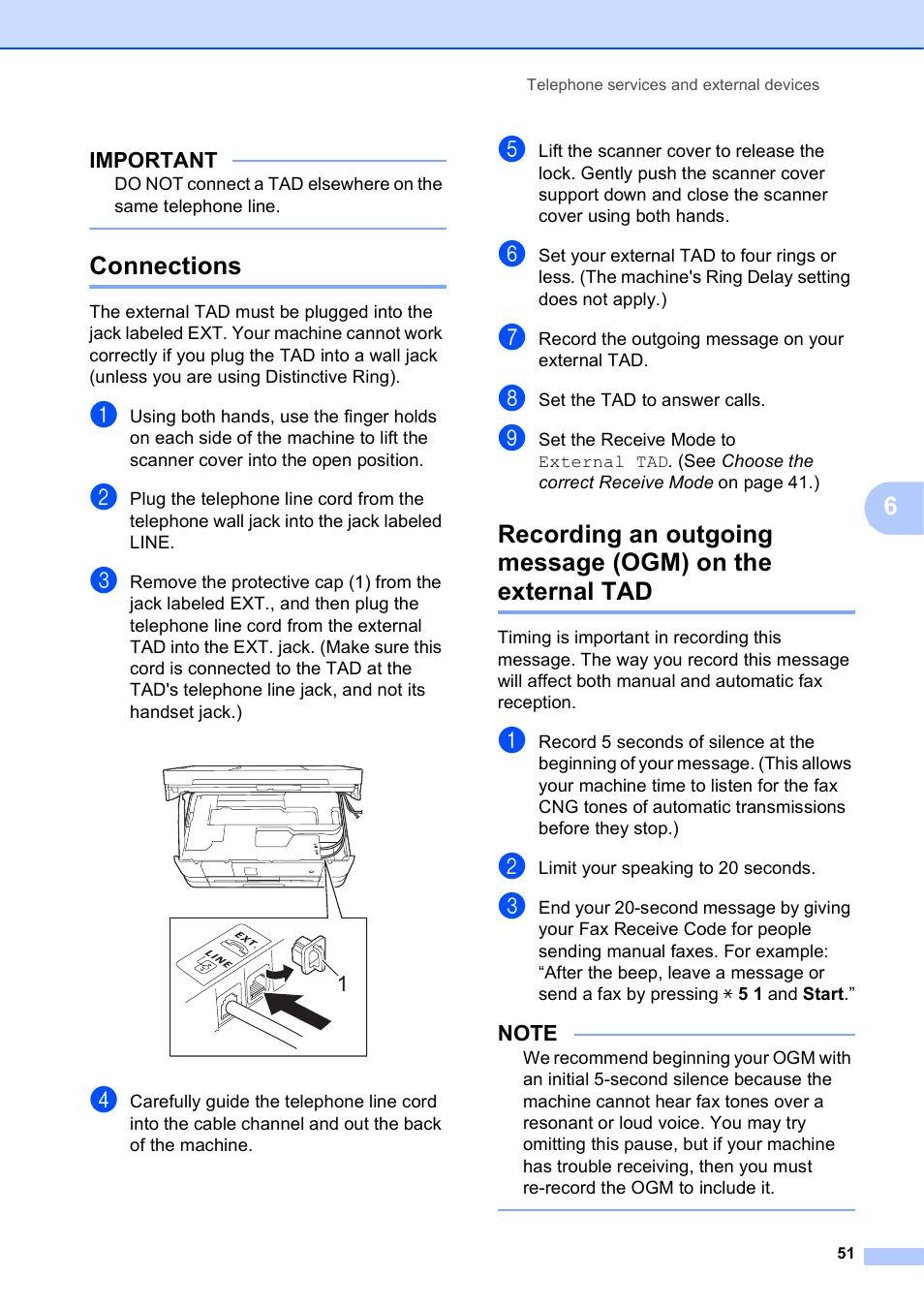 Connections | Brother MFC-J4610DW User Manual | Page 65 / 186