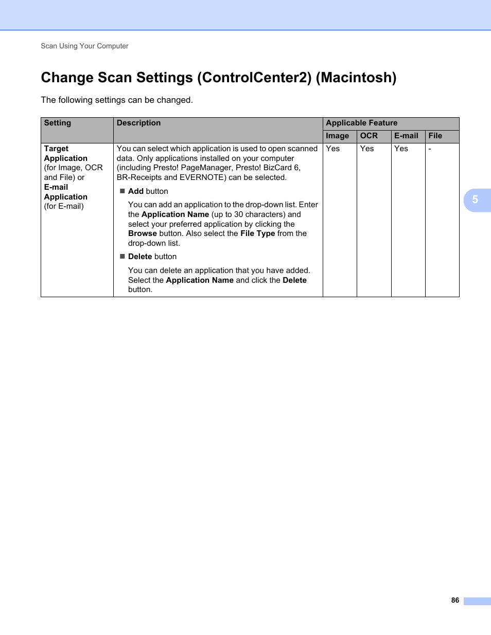 Change scan settings (controlcenter2) (macintosh) | Brother ADS-1000W User Manual | Page 100 / 246