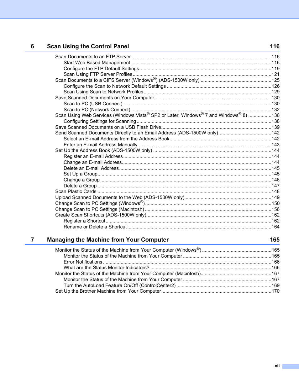 Brother ADS-1000W User Manual | Page 13 / 246