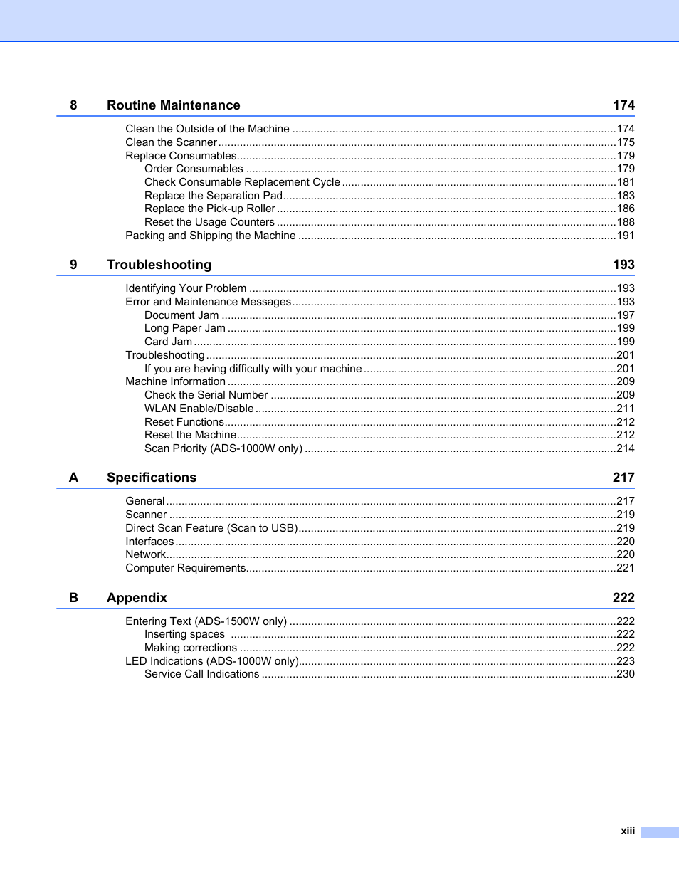 Brother ADS-1000W User Manual | Page 14 / 246