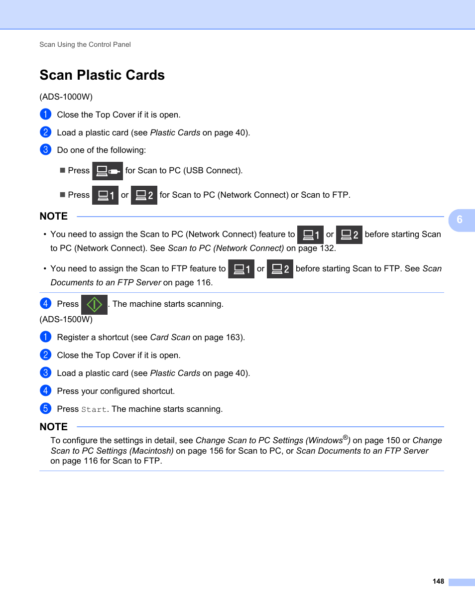 Scan plastic cards | Brother ADS-1000W User Manual | Page 162 / 246