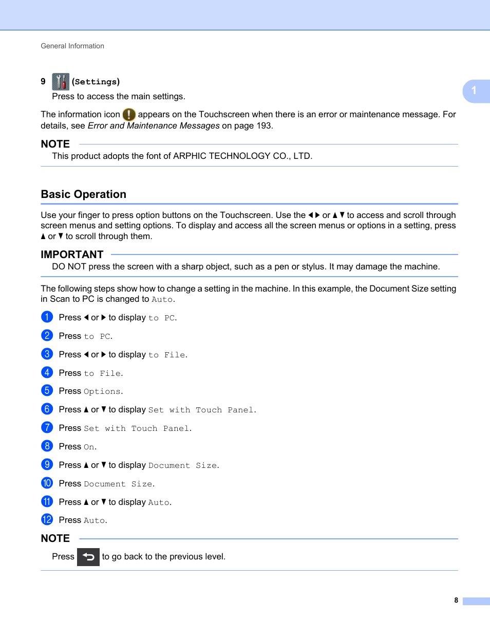 Basic operation | Brother ADS-1000W User Manual | Page 22 / 246