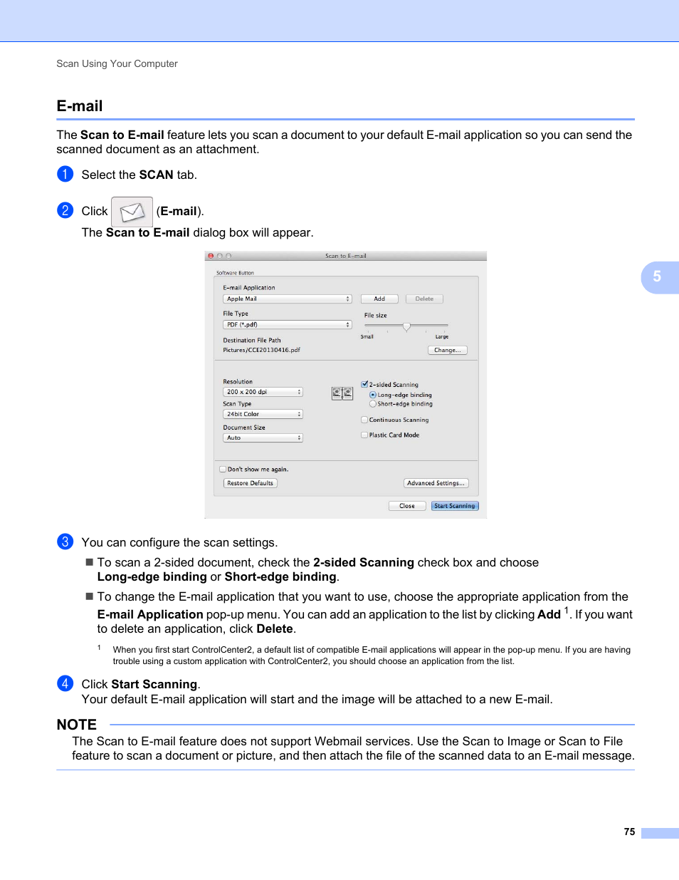 E-mail, 5e-mail | Brother ADS-1000W User Manual | Page 89 / 246