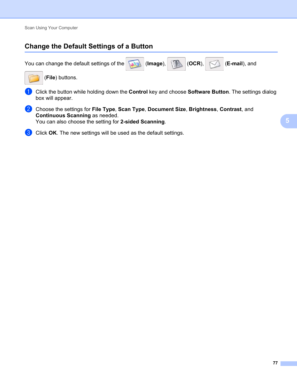 Change the default settings of a button | Brother ADS-1000W User Manual | Page 91 / 246