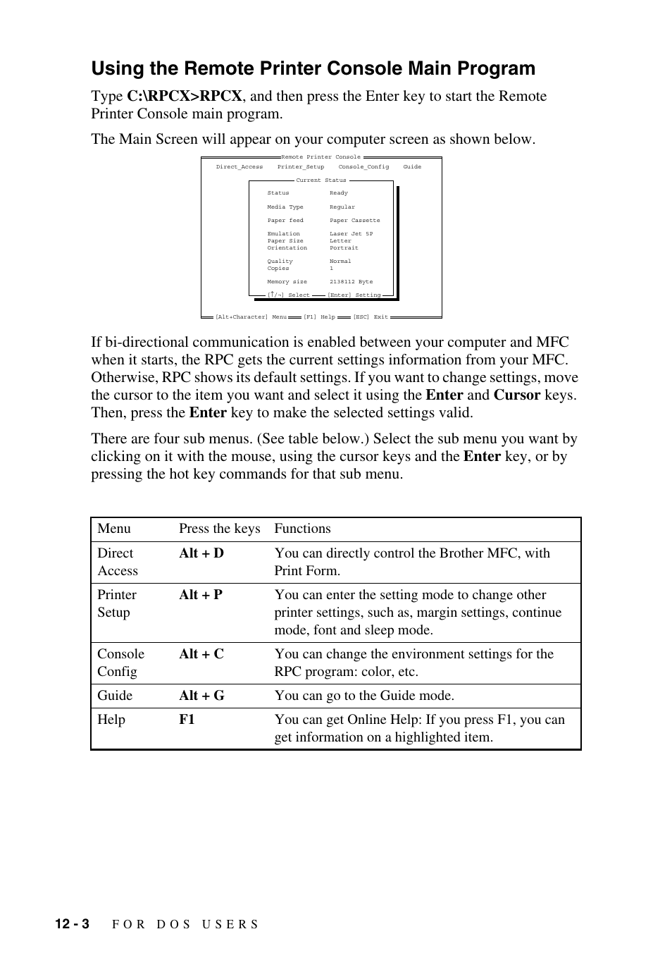 Using the remote printer console main program, Using the remote printer console main program -3 | Brother MFC-9800 User Manual | Page 100 / 232