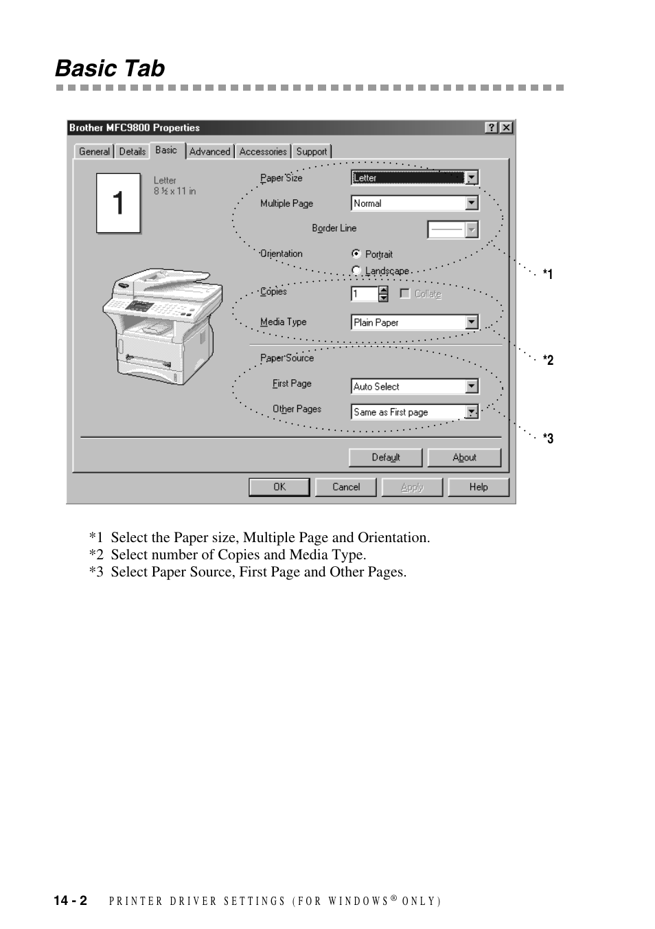 Basic tab, Basic tab -2 | Brother MFC-9800 User Manual | Page 112 / 232