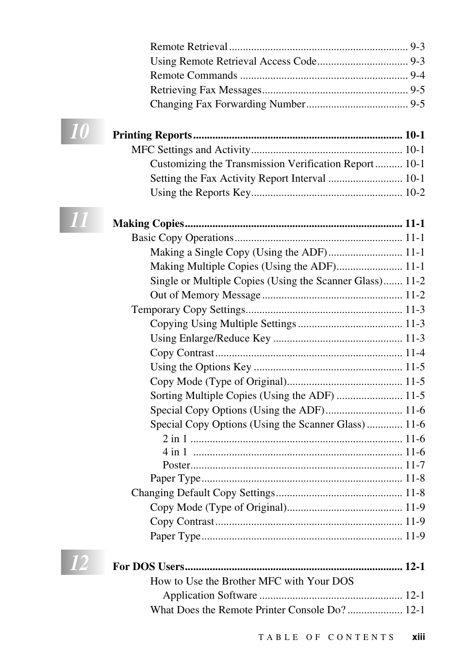 Brother MFC-9800 User Manual | Page 15 / 232