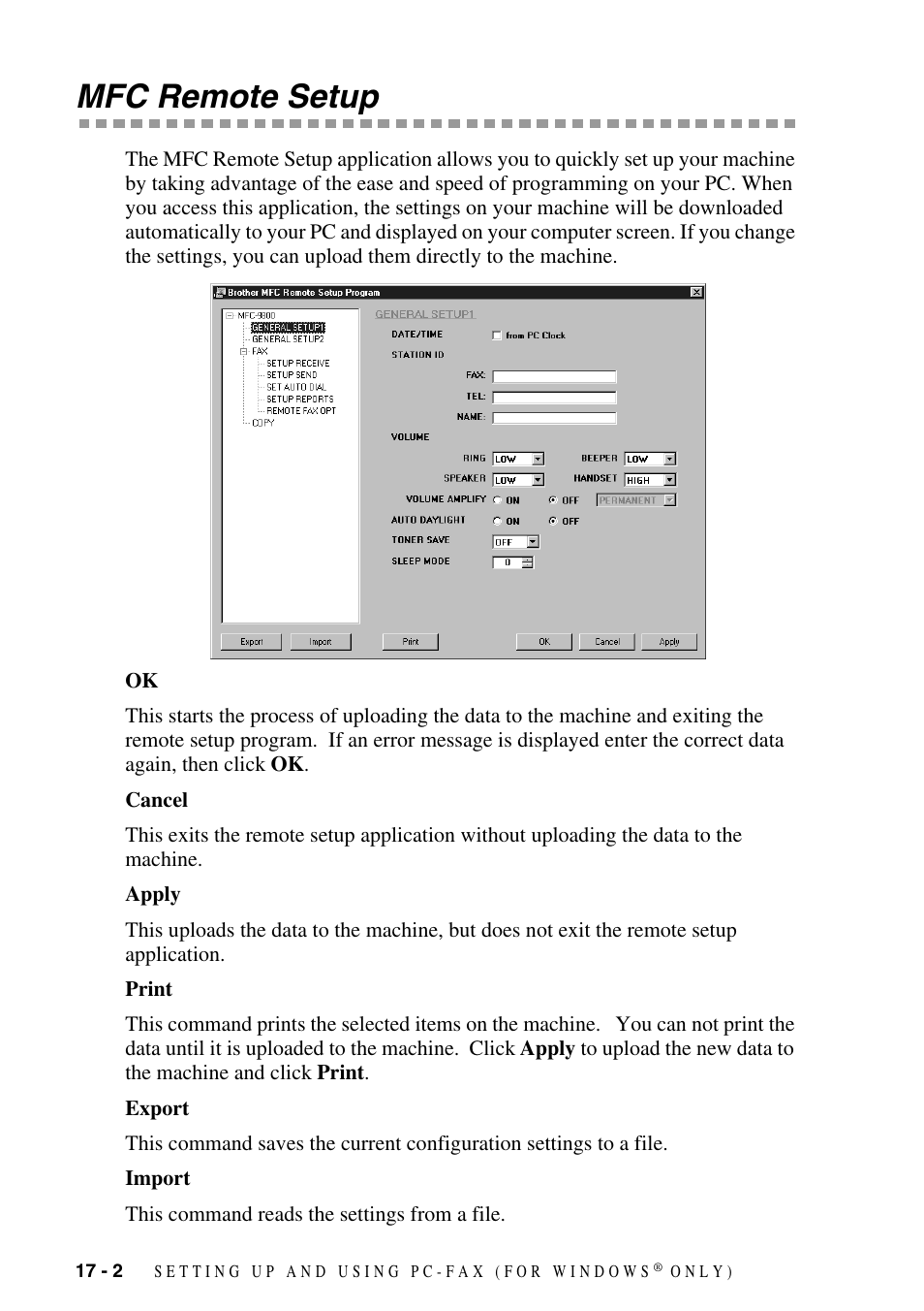 Mfc remote setup, Mfc remote setup -2 | Brother MFC-9800 User Manual | Page 154 / 232