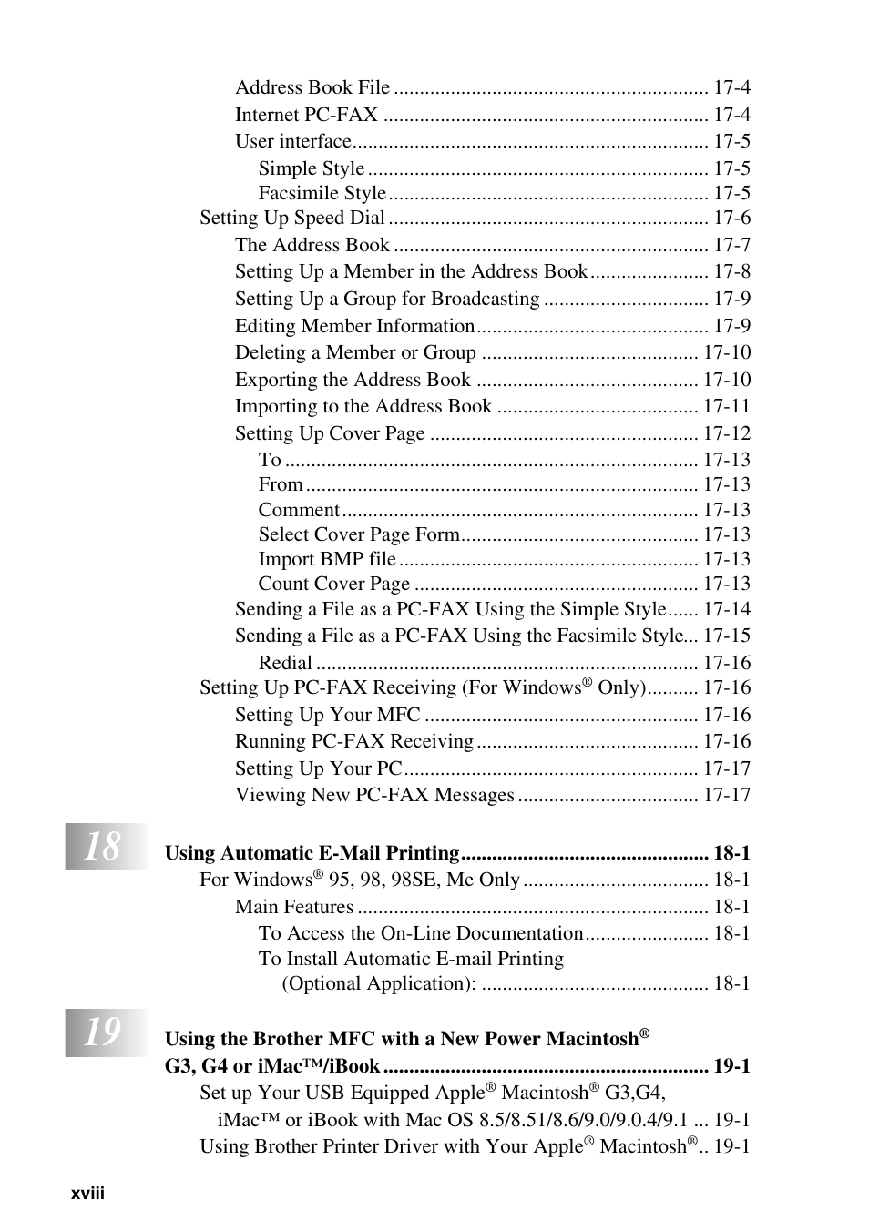 Brother MFC-9800 User Manual | Page 20 / 232