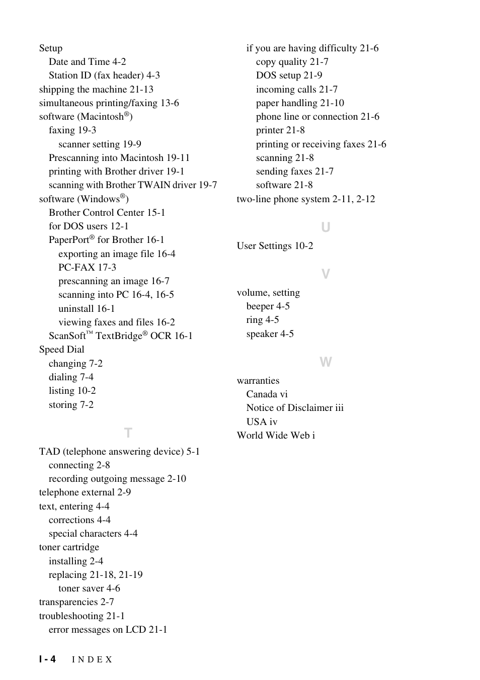 Brother MFC-9800 User Manual | Page 228 / 232