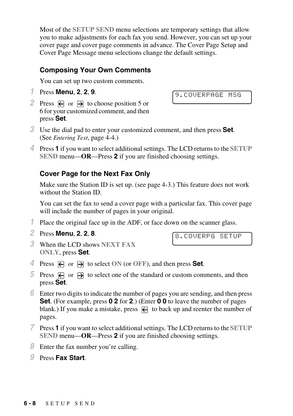 Composing your own comments, 4 to help enter characters. (see | Brother MFC-9800 User Manual | Page 68 / 232