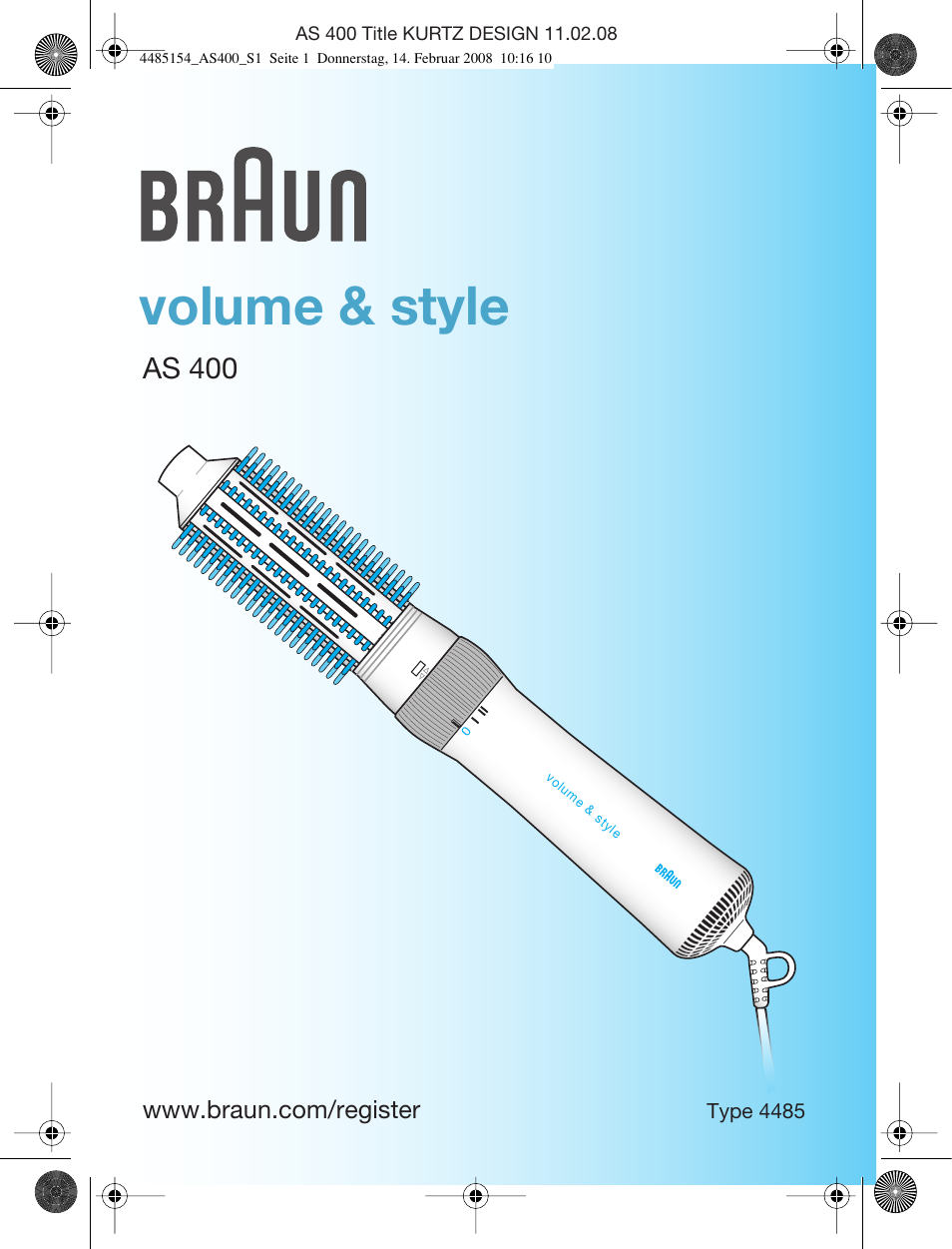 Braun AS400 Volume & Style User Manual | 38 pages