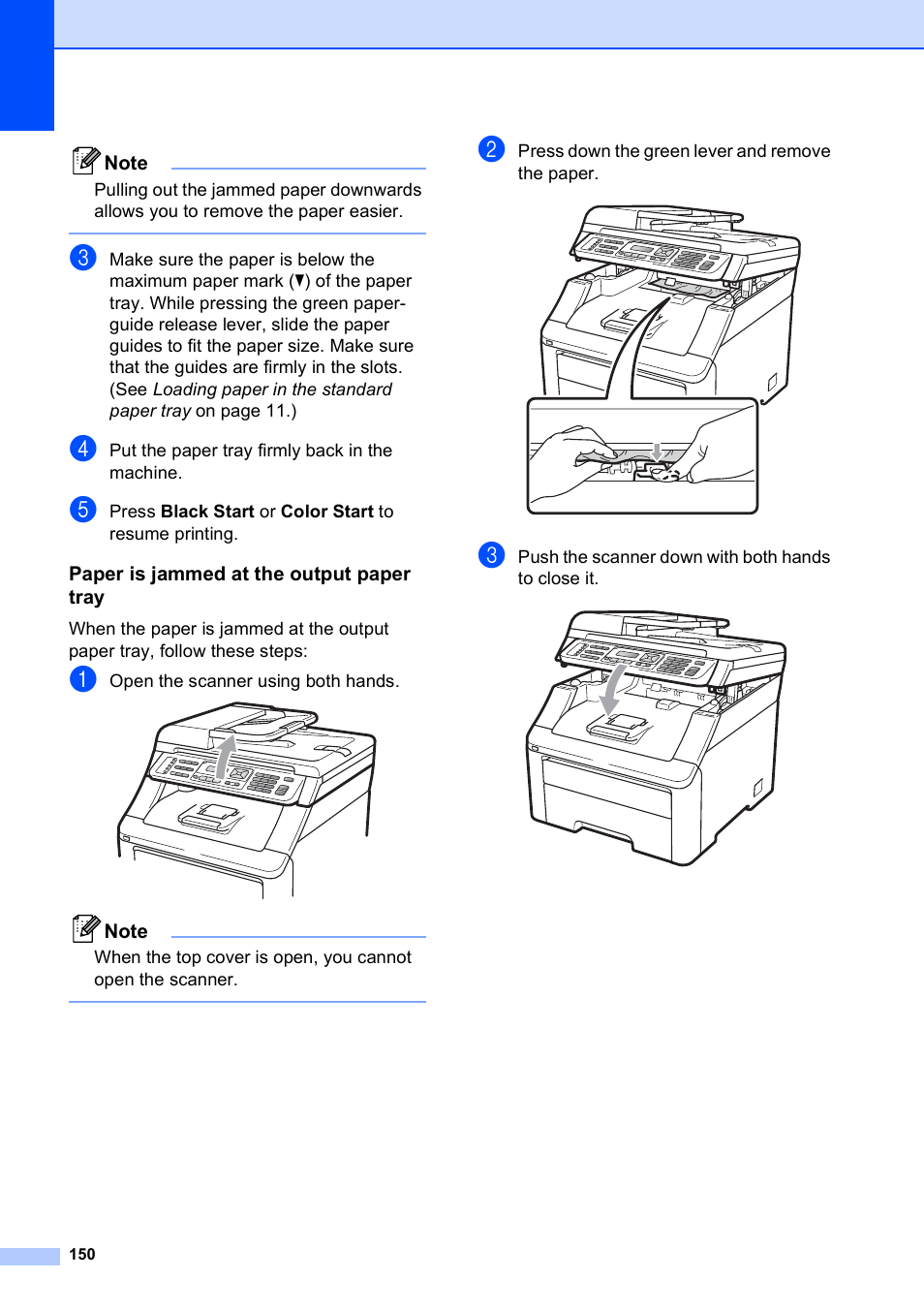 Paper is jammed at the output paper tray | Brother MFC-9120CN User Manual | Page 166 / 264