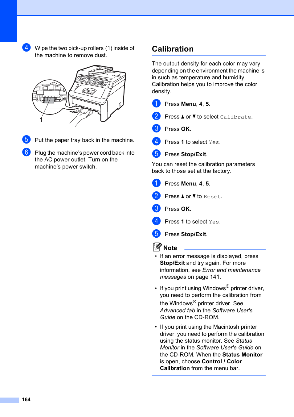 Calibration | Brother MFC-9120CN User Manual | Page 180 / 264