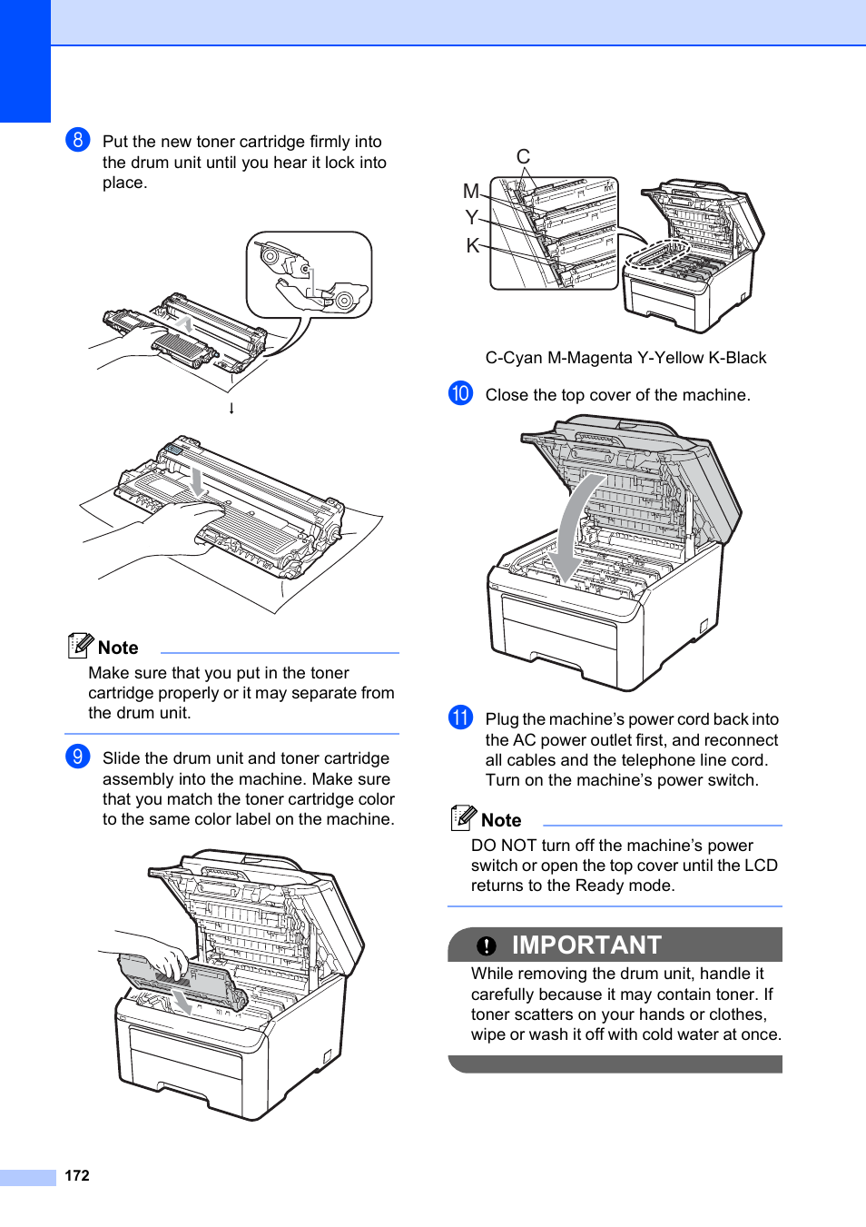 Important, Ky m c | Brother MFC-9120CN User Manual | Page 188 / 264
