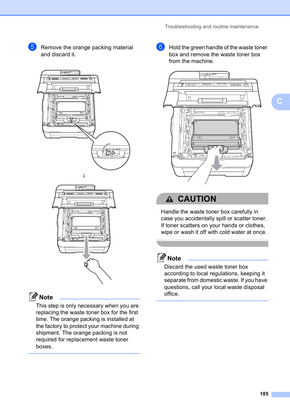 Caution | Brother MFC-9120CN User Manual | Page 201 / 264